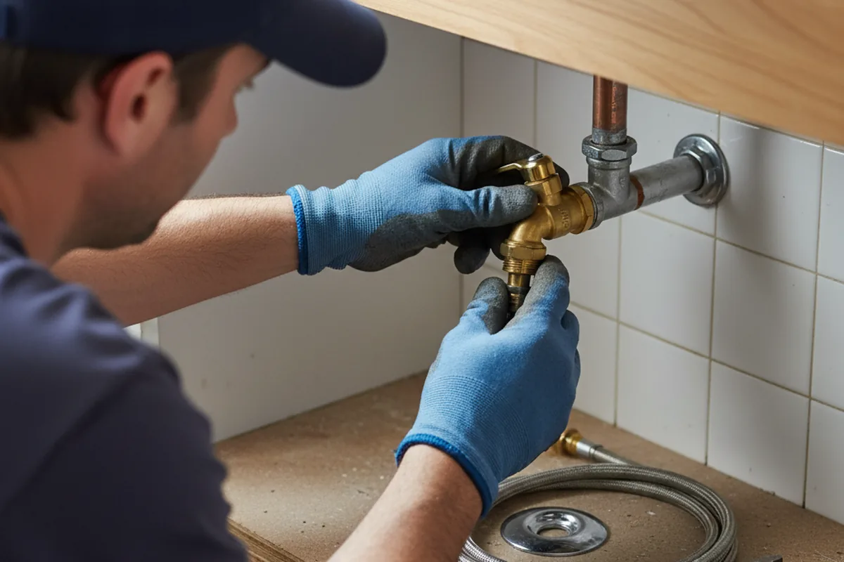 Shutoff valve and fitting work during Faucet and Fixture Repair in Maybrook